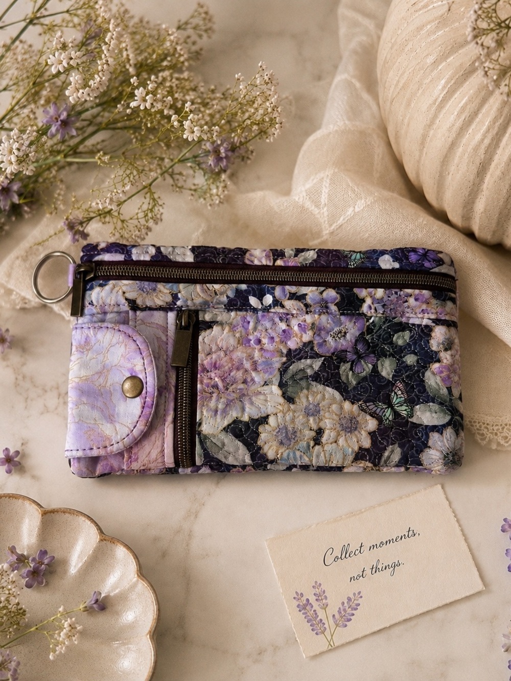 NEW Floral Travel Bag with Key Ring
